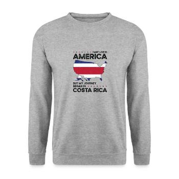 Born Costa Rican Costa Rica American USA - Unisex Sweatshirt - salt & pepper - Front - Alina (178cm) & Michal (187cm)