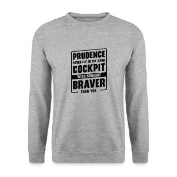Prudence Wisdom Quotes Pilot Philosophy - Unisex Sweatshirt - salt & pepper - Front - Alina (178cm) & Michal (187cm)
