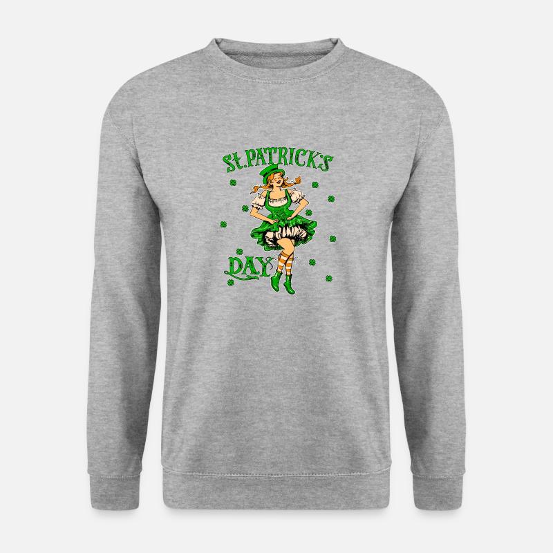FRAU ST. PATRICKS DAY - Unisex Pullover - Weißgrau meliert