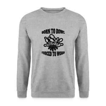 Bowling club Bowling Kegeln Kegelverein Bowler - Sweat-shirt Unisexe - gris chiné - Devant - Alina (178cm) & Michal (187cm)