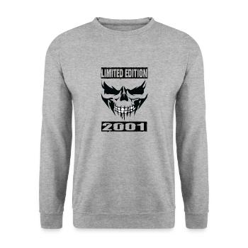 Limited Edition 2001 - Unisex Pullover - Weißgrau meliert - Vorne - Alina (178cm) & Michal (187cm)