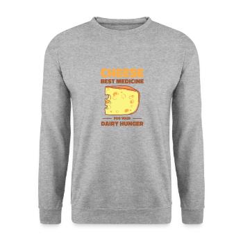 Meilleurs amateurs de fromage laitier Foodie Foodie - Sweat-shirt Unisexe - gris chiné - Devant - Alina (178cm) & Michal (187cm)