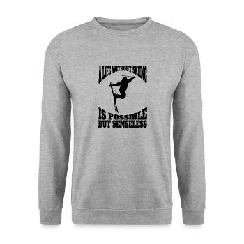 Ski Design Skiing Skier Ski Skiing Outfit - Unisex Sweatshirt - salt & pepper - Front - Alina (178cm) & Michal (187cm)