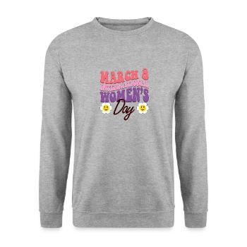 Classic Vintage International Womens Day - Unisex Sweatshirt - salt & pepper - Front - Alina (178cm) & Michal (187cm)