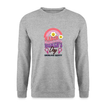 Equality, Feminism - International Women's Day - Unisex Sweatshirt - salt & pepper - Front - Alina (178cm) & Michal (187cm)