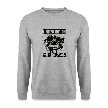 Édition limitée 1974 - Sweat-shirt Unisexe - gris chiné - Devant - Alina (178cm) & Michal (187cm)
