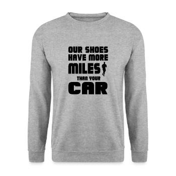 Marathon Triathlon Running joggen Biking Radfahren - Unisex Pullover - Weißgrau meliert - Vorne - Alina (178cm) & Michal (187cm)