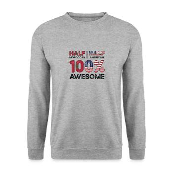 Né marocain Maroc États-Unis - Sweat-shirt Unisexe - gris chiné - Devant - Alina (178cm) & Michal (187cm)