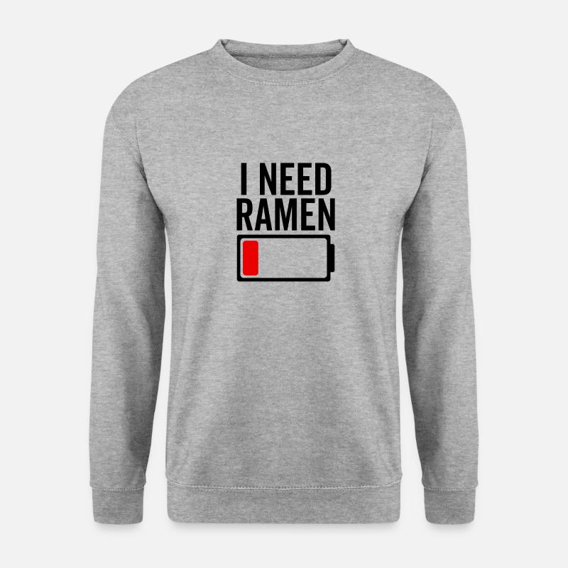 Ich brauche Ramen - Unisex Pullover - Weißgrau meliert