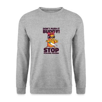 Mean Pet Cute Chicken Plucking Bird Chicken Lover - Unisex Sweatshirt - salt & pepper - Front - Alina (178cm) & Michal (187cm)
