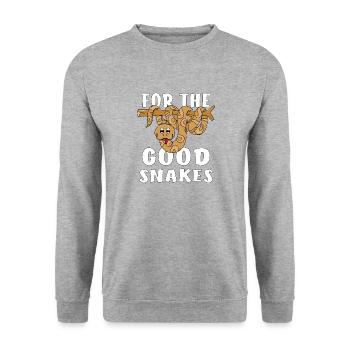FOR GOOD SNAKES - Unisex Sweatshirt - salt & pepper - Front - Alina (178cm) & Michal (187cm)