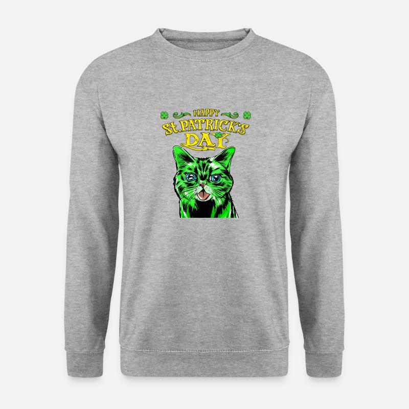 CAT ST. PATRICK'S DAY - Unisex Sweatshirt - salt & pepper