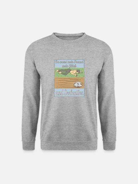 MENSCH TRAURIG HUND - Unisex Pullover - Weißgrau meliert