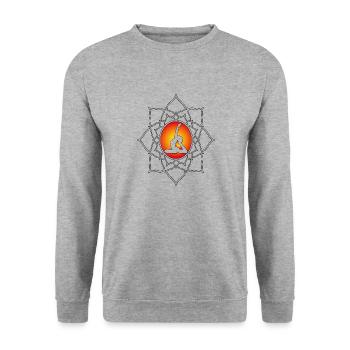 Yoga Figuren, dein Traumsport auf T-Shirt zeigen - Unisex Pullover - Weißgrau meliert - Vorne - Alina (178cm) & Michal (187cm)