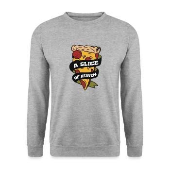 A Slice of Heaven Pizza Favorite Fat Food - Unisex Sweatshirt - salt & pepper - Front - Alina (178cm) & Michal (187cm)