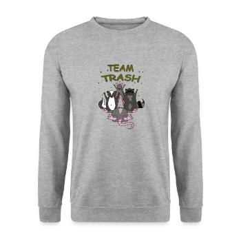 Team Trash Rats Souris Mouche Raton Laveur Humour - Sweat-shirt Unisexe - gris chiné - Devant - Alina (178cm) & Michal (187cm)