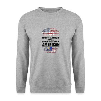 Born Malaysian Malaysia American USA Citizenship - Unisex Sweatshirt - salt & pepper - Front - Alina (178cm) & Michal (187cm)
