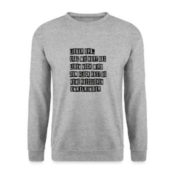 Bester Opa Opa Geburtstag Opa und Oma Stoler Opa - Unisex Pullover - Weißgrau meliert - Vorne - Alina (178cm) & Michal (187cm)