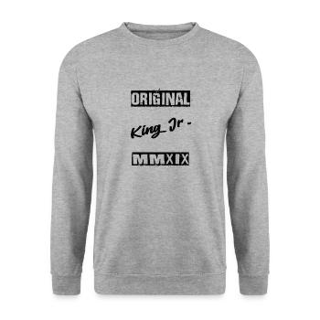 Original King Jr Offspring Baby Pregnancy - Unisex Sweatshirt - salt & pepper - Front - Alina (178cm) & Michal (187cm)