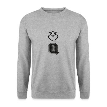 Queen - Unisex Pullover - Weißgrau meliert - Vorne - Alina (178cm) & Michal (187cm)