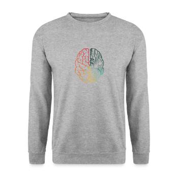 Programmer Coding - Developer Programming Brain - Unisex Sweatshirt - salt & pepper - Front - Alina (178cm) & Michal (187cm)