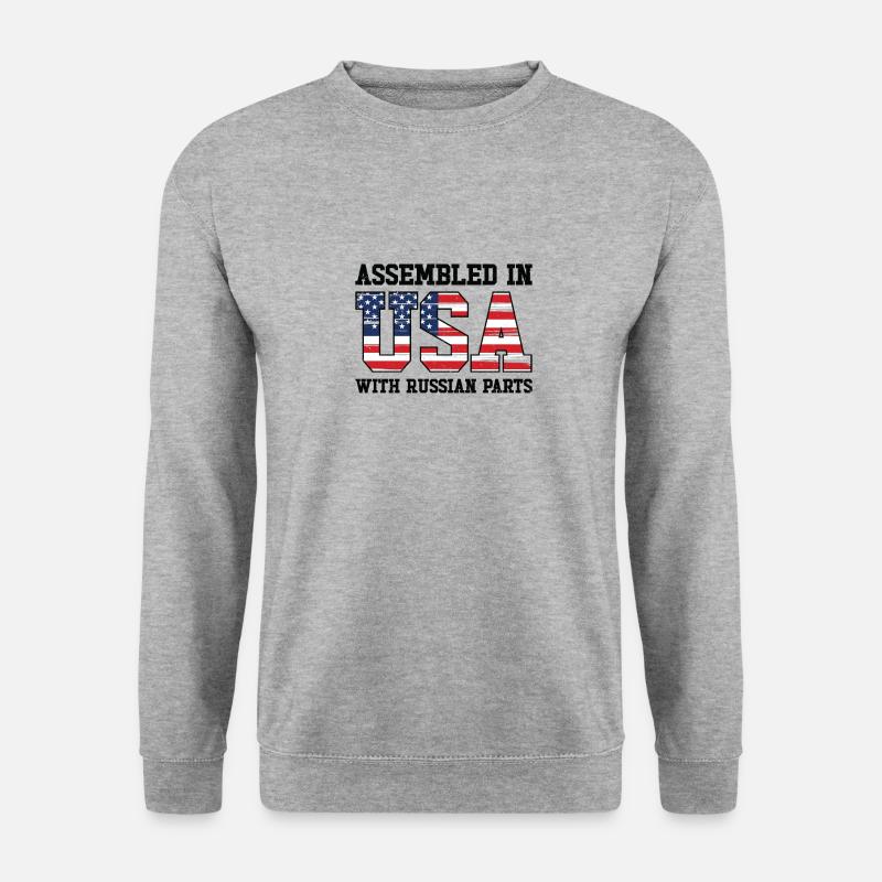 Né Russie Russie États-Unis - Sweat-shirt Unisexe - gris chiné