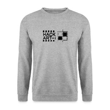 hackart22 - Unisex Pullover - Weißgrau meliert - Vorne - Alina (178cm) & Michal (187cm)