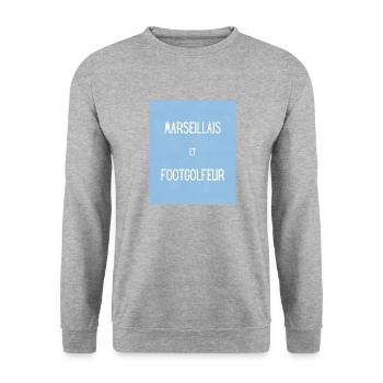 Marseillais et footgolfeur - Sweat-shirt Unisexe - gris chiné - Devant - Alina (178cm) & Michal (187cm)