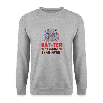 Saint-Valentin Chauves-souris mignonnes Couple mignon - Sweat-shirt Unisexe - gris chiné - Devant - Alina (178cm) & Michal (187cm)