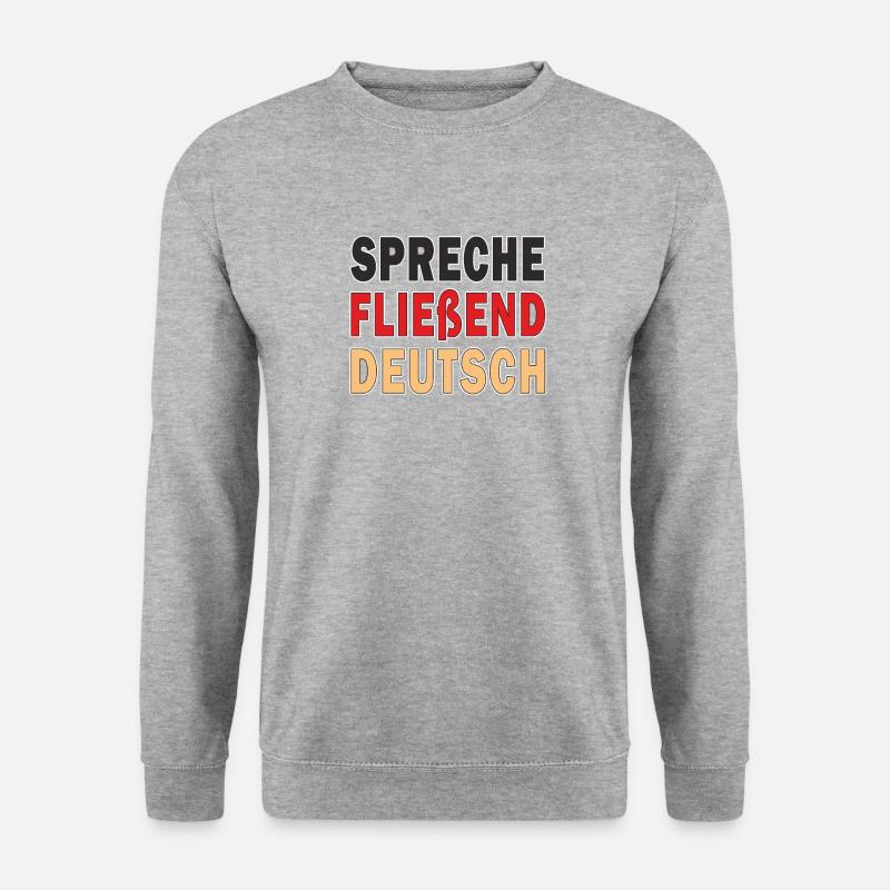 SPRECHE FLIEßEND DEUTSCH - Unisex Pullover - Weißgrau meliert