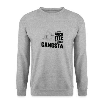 Profession d’architecte Gangsta Historique - Sweat-shirt Unisexe - gris chiné - Devant - Alina (178cm) & Michal (187cm)