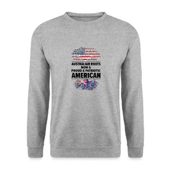 Geboren Australien Australien Amerikanisch USA - Unisex Pullover - Weißgrau meliert - Vorne - Alina (178cm) & Michal (187cm)