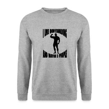 Fitness Musculation Athlètes Sports de fitness Sports - Sweat-shirt Unisexe - gris chiné - Devant - Alina (178cm) & Michal (187cm)