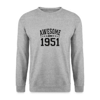 Awesome Since 1951 Birthday 1951 Vintage 1951 - Unisex Sweatshirt - salt & pepper - Front - Alina (178cm) & Michal (187cm)