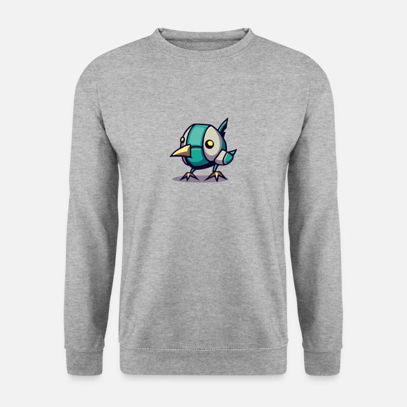 Roboter Küken Vogel - Unisex Pullover - Weißgrau meliert
