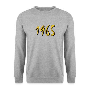 BIRTHDAY YEAR 1965 - Unisex Sweatshirt - salt & pepper - Front - Alina (178cm) & Michal (187cm)