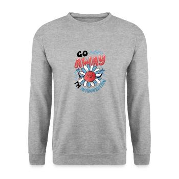 Va-t’en, je suis introverti, timide - Sweat-shirt Unisexe - gris chiné - Devant - Alina (178cm) & Michal (187cm)