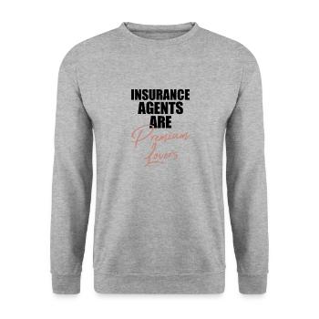 Agent d’assurance Évaluateur Courtier d’assurance - Sweat-shirt Unisexe - gris chiné - Devant - Alina (178cm) & Michal (187cm)