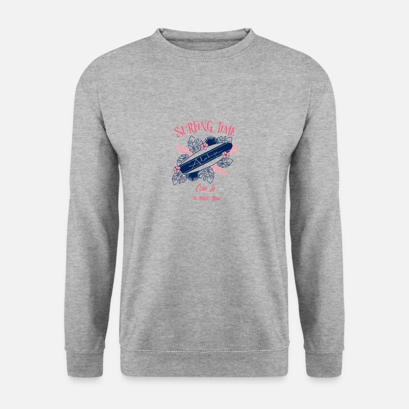 Surfzeit - Unisex Pullover - Weißgrau meliert