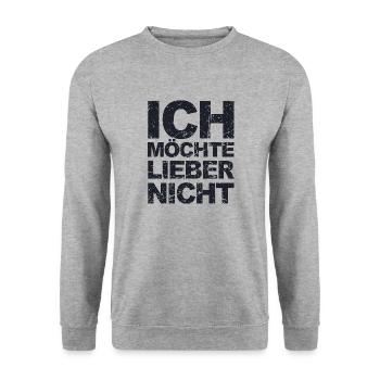 Bartleby der Schreiber - Ich möchte lieber nicht - Unisex Pullover - Weißgrau meliert - Vorne - Alina (178cm) & Michal (187cm)