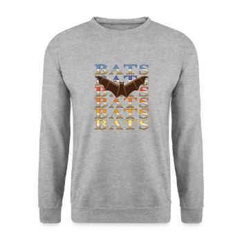 FLEDERMÄUSE BATS - Unisex Pullover - Weißgrau meliert - Vorne - Alina (178cm) & Michal (187cm)