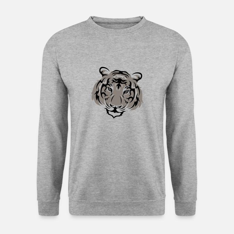 Tiger Wild Zoo - Unisex Pullover - Weißgrau meliert