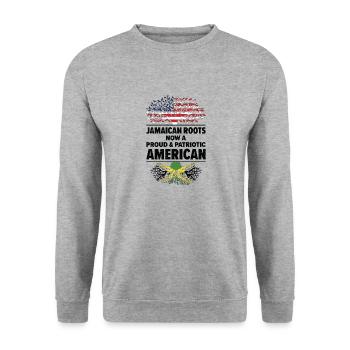 Geborener Jamaikaner Jamaika Amerikaner USA - Unisex Pullover - Weißgrau meliert - Vorne - Alina (178cm) & Michal (187cm)