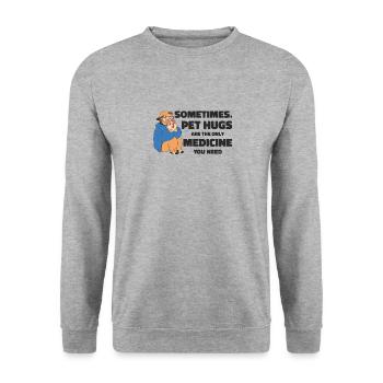 Dog Pet Hug Medicine Dog Lovers - Sweat-shirt Unisexe - gris chiné - Devant - Alina (178cm) & Michal (187cm)