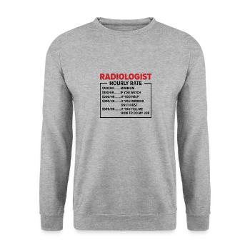 Radiology Rad Tech Technologist Radiologist X-ray - Unisex Sweatshirt - salt & pepper - Front - Alina (178cm) & Michal (187cm)