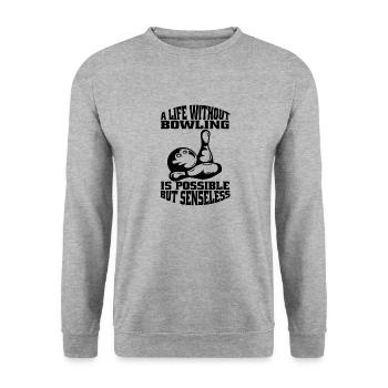 Bowling Kegelverein Bowlingverein Bowler Kegeln - Sweat-shirt Unisexe - gris chiné - Devant - Alina (178cm) & Michal (187cm)