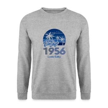Vintage Year 1956 Limited Edition Blue - Unisex Sweatshirt - salt & pepper - Front - Alina (178cm) & Michal (187cm)