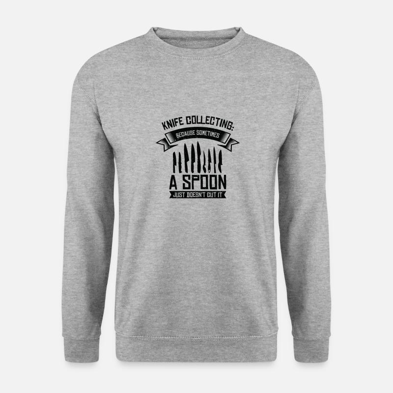 Messersammler Messer Sammeln - Unisex Pullover - Weißgrau meliert