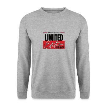 Limited Edition 1987 - Unisex Pullover - Weißgrau meliert - Vorne - Alina (178cm) & Michal (187cm)