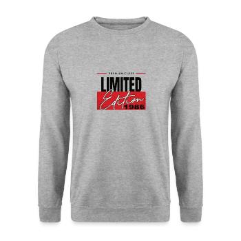 Limited Edition 1986 - Unisex Pullover - Weißgrau meliert - Vorne - Alina (178cm) & Michal (187cm)